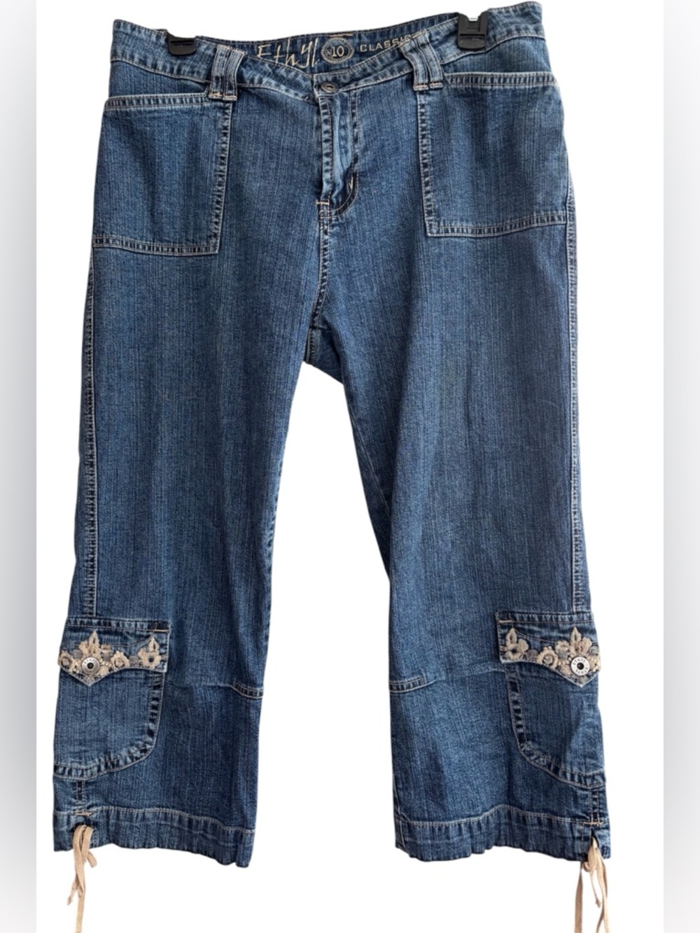 Ethyl Jean Capri Sz 10 Cargo Casual